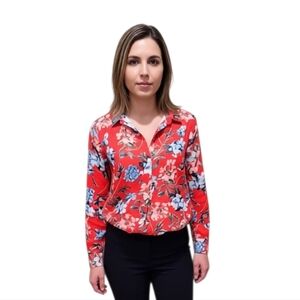 H&M Silk Flower Printed blouse Size 8